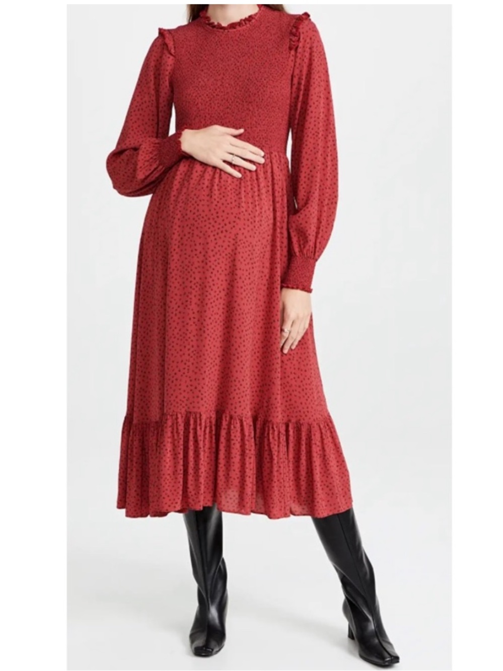 Hatch The Lana Dress Smocked Maternity Size Small (1)